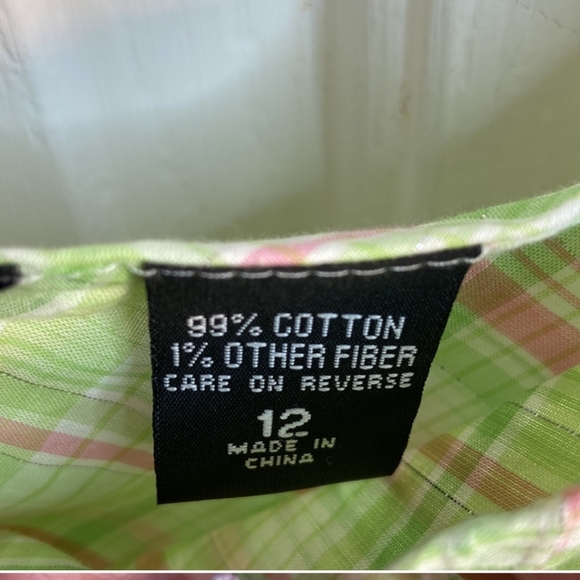 New York and Company Sleeveless Green Plaid with Silver Size 12 - Picture 5 of 6